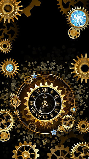 Steampunk , Clock , Cute  backgrounds, Clock sets phone wallpaper