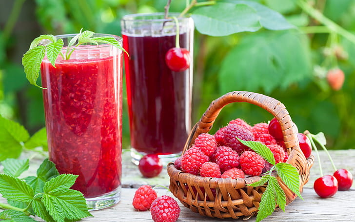 Cherry and raspberry, Juice wallpaper