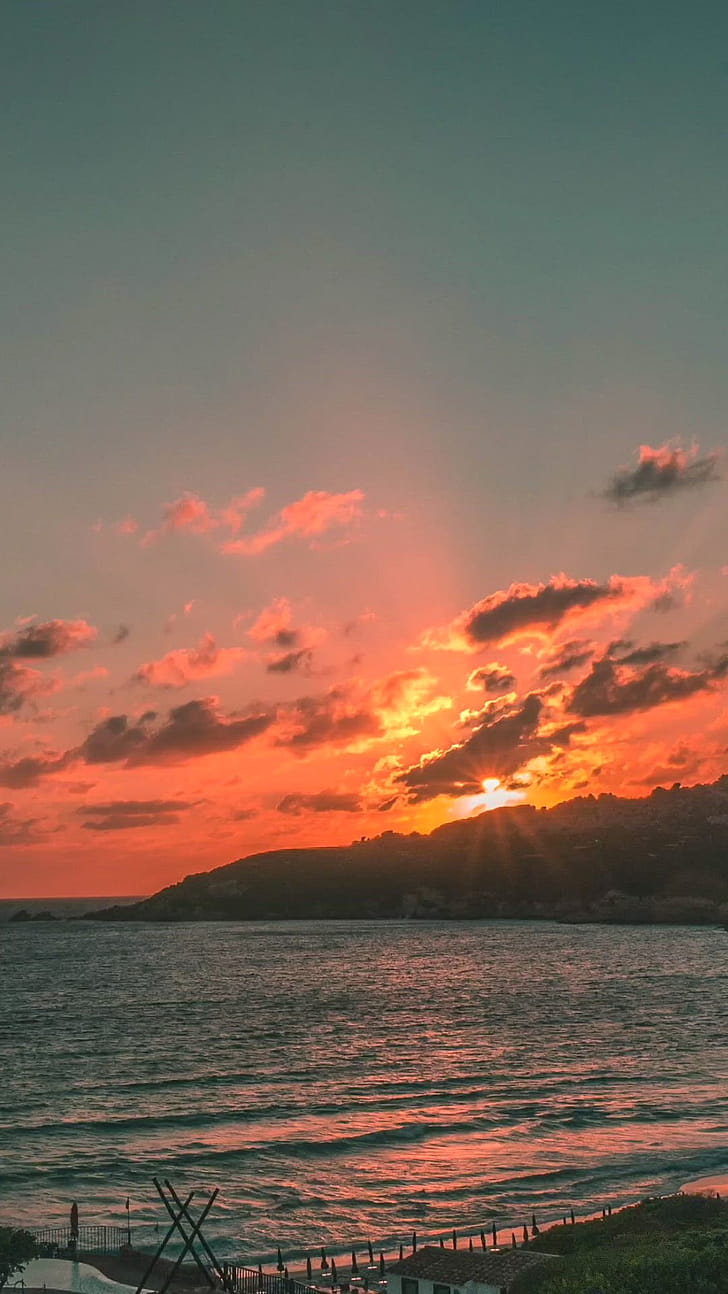 Warm dim lighting, Sunset phone wallpaper