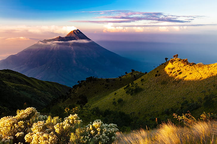 Volcano Java Island , island, volcano, nature wallpaper