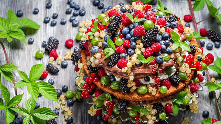 Cake, Berries wallpaper