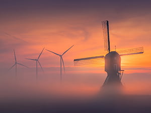 Windmill Evening , windmill, graphy wallpaper
