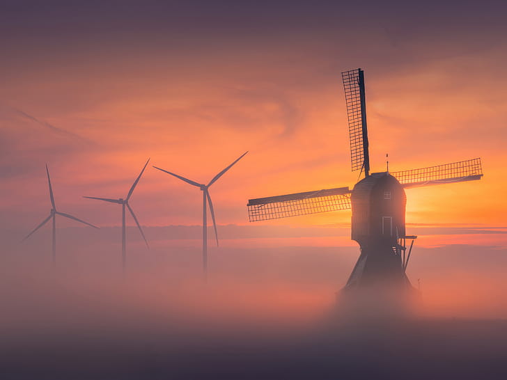 Windmill Evening , windmill, graphy wallpaper