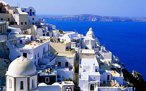 Santorini,  background , , YL Computing wallpaper