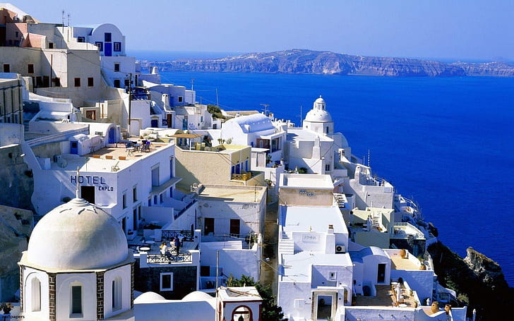 Santorini,  background , , YL Computing wallpaper