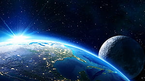 Sunrise, Outer Space wallpaper