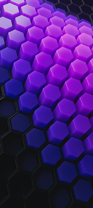 Violet hexagon pattern, Abstract background,  , Block design phone wallpaper