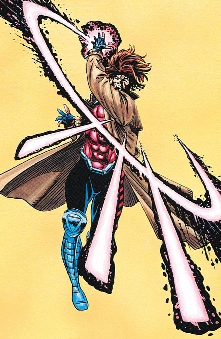 Iconic pose, Gambit (Marvel) phone wallpaper