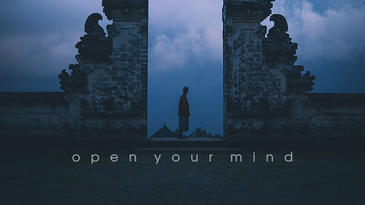 Open Your Mind, typography wallpaper