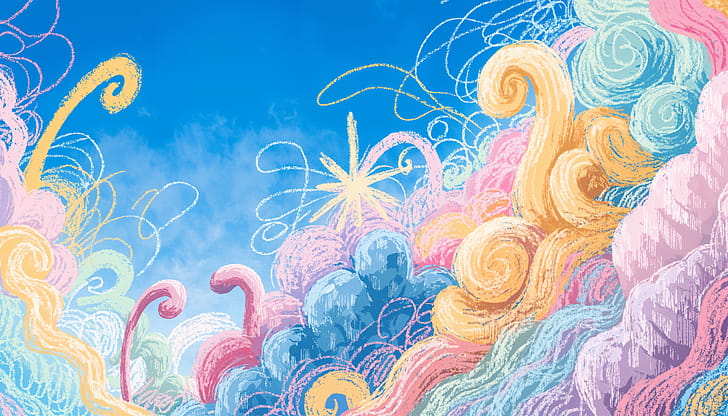Cotton-Candy Cloudscape wallpaper