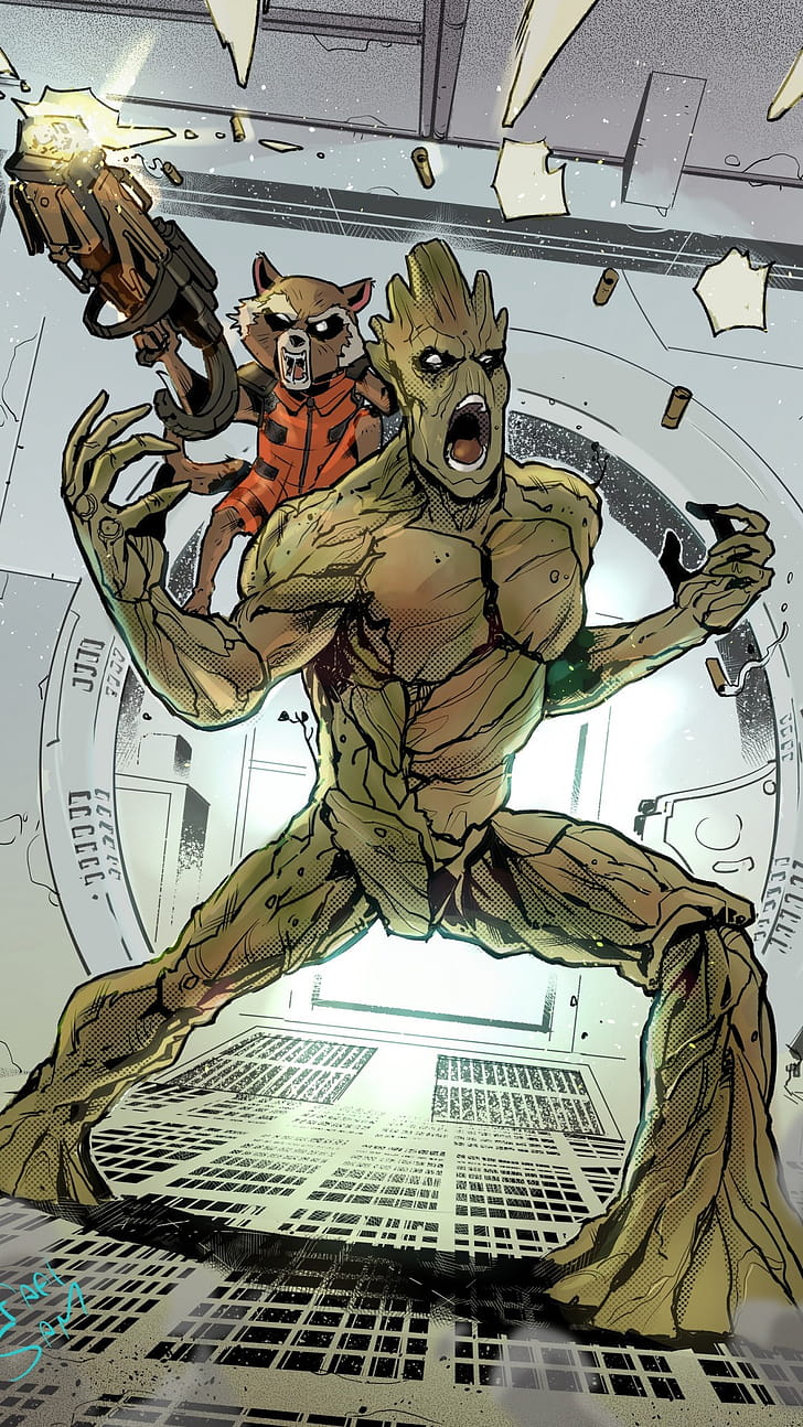 Comics, Groot phone wallpaper