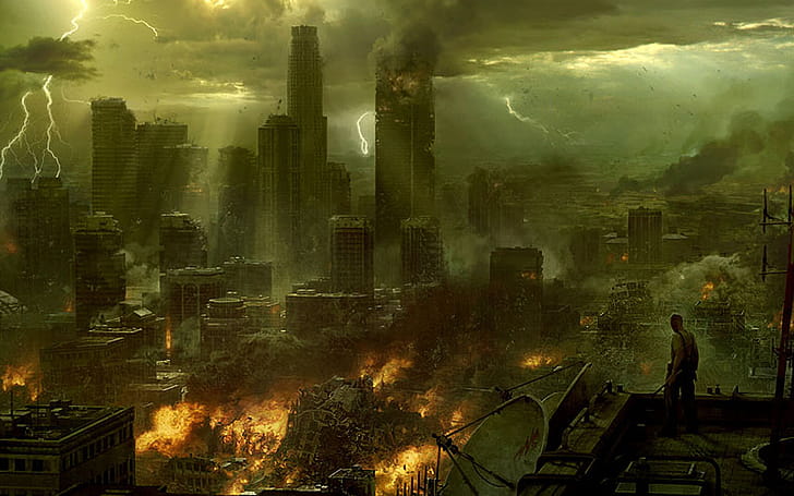 Post-apocalyptic view,  ,  resolution, wallpaper
