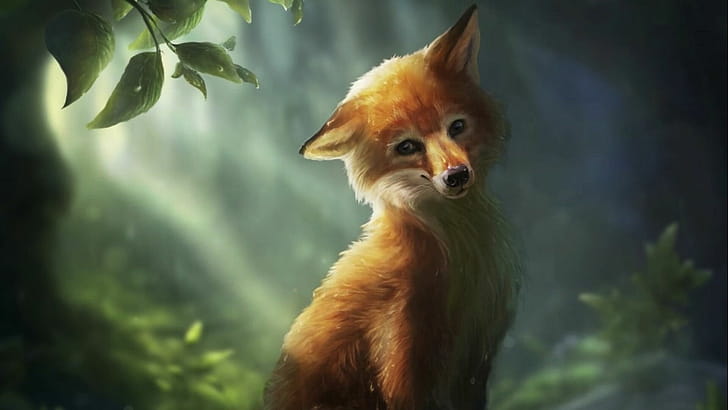 Artwork, Foxes wallpaper