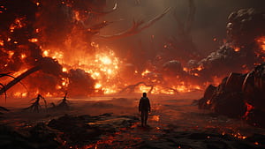 Hell on Earth, hell, fire, apocalypse, Doom, red wallpaper