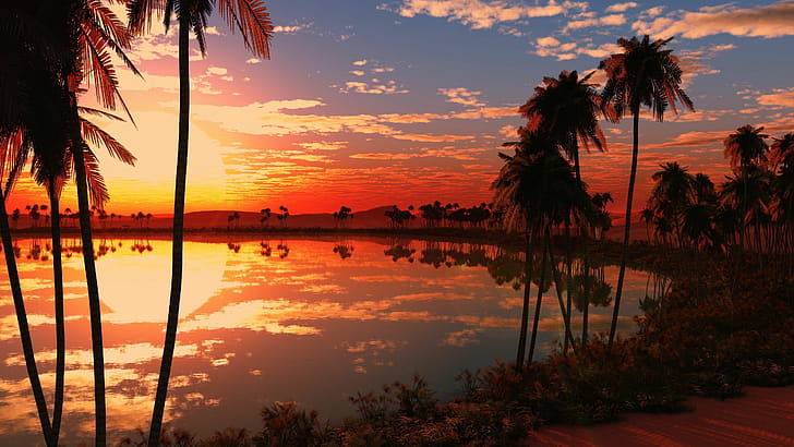 Reflection, Sunsets wallpaper