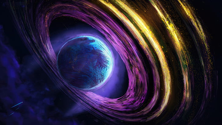 Sci-Fi Planet Rings, Sci Fi, planet wallpaper