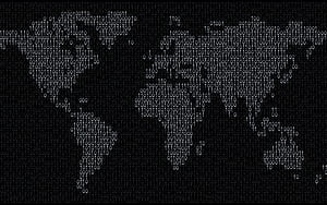 Binary code, Global Map wallpaper