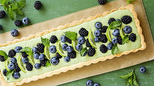 Fruit pie, Mint, wallpaper