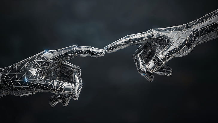 Human Touch —   Digital Hands, 3D Model wallpaper