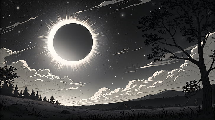 Captivating Solar Eclipse in  Ultra, solar eclipse, moon, eclipse, Night Sky, nature wallpaper