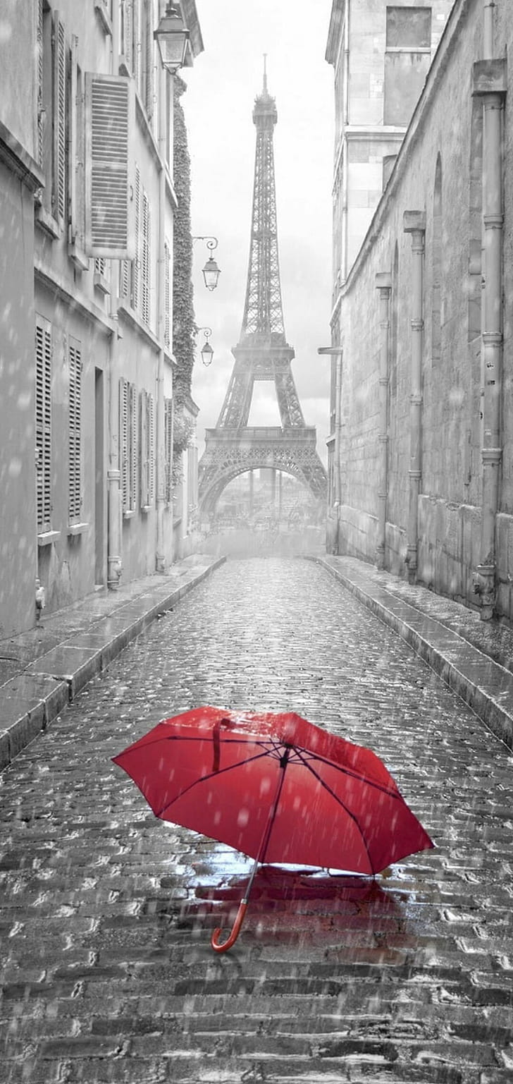 Eiffel Tower, Rain phone wallpaper