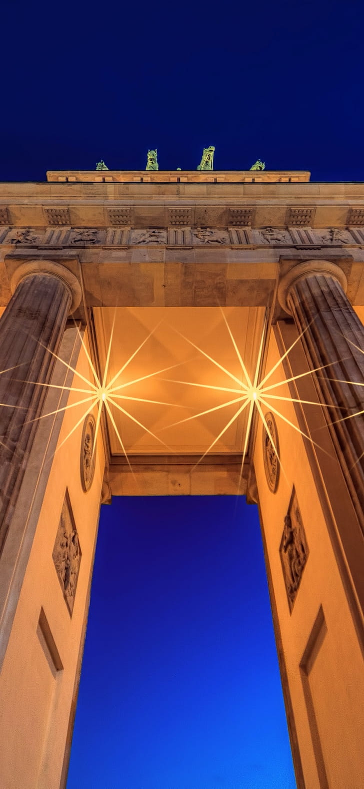 Brandenburg Gate,  , Night graphy, German architecture phone wallpaper