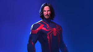 Spider Man 2099 Keanu Reeves New Frontie, spiderman, spiderman-2099, superheroes, artwork, artist, digital-art, keanu-reeves, ai wallpaper