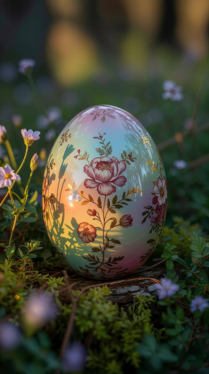 Sunlit Floral Easter Egg — Phone, easter egg phone wallpaper