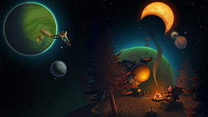 Outer Wilds, Original artwork, PS first, Xbox second wallpaper