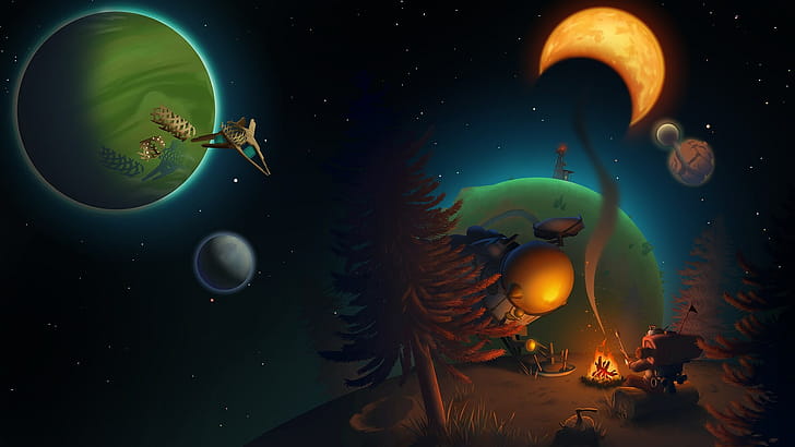 Outer Wilds, Original artwork, PS first, Xbox second wallpaper