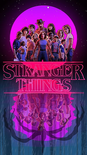 Stranger Things, Supernatural elements, Suspenseful plot, Compelling phone wallpaper