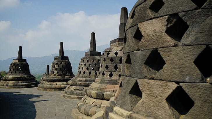 Borobudur, Java tourism, Authentic travel wallpaper