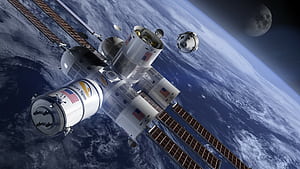 Aurora, Space Stations wallpaper
