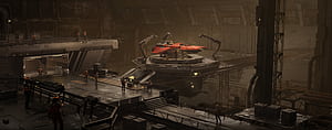 Sci-fi Hangar, Sci Fi, vehicle wallpaper