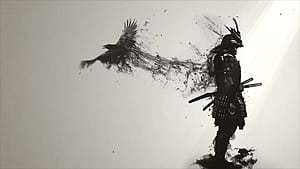 samurai crow wallpaper
