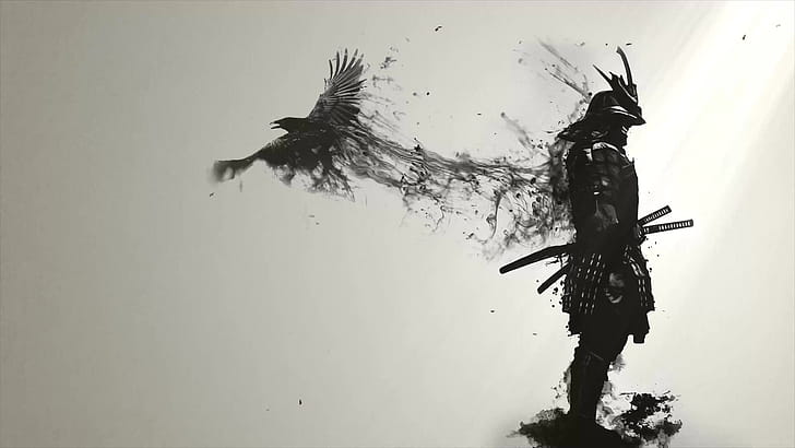 samurai crow wallpaper
