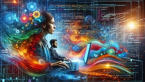 Creative Programmer Digital Artwork, programmer, technology, Digital Art, data visualization, creativity wallpaper