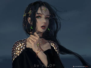Anime Girl By Wlop, anime-girl, anime, artist, artwork, digital-art, deviantart wallpaper