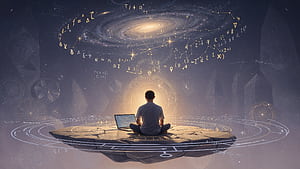 : Cosmic Code — Programmer's Galaxy, Programming, Meditation, Galaxy, Laptop wallpaper
