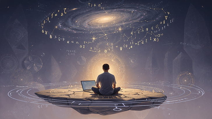: Cosmic Code — Programmer's Galaxy, Programming, Meditation, Galaxy, Laptop wallpaper