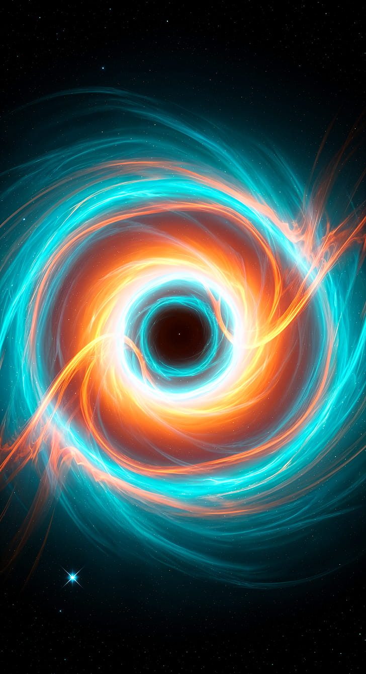 Wormhole Vortex — iPhone & Android Mobile, black hole phone wallpaper