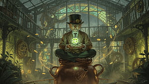 Clockwork Leprechaun —, Cauldron, Steampunk wallpaper