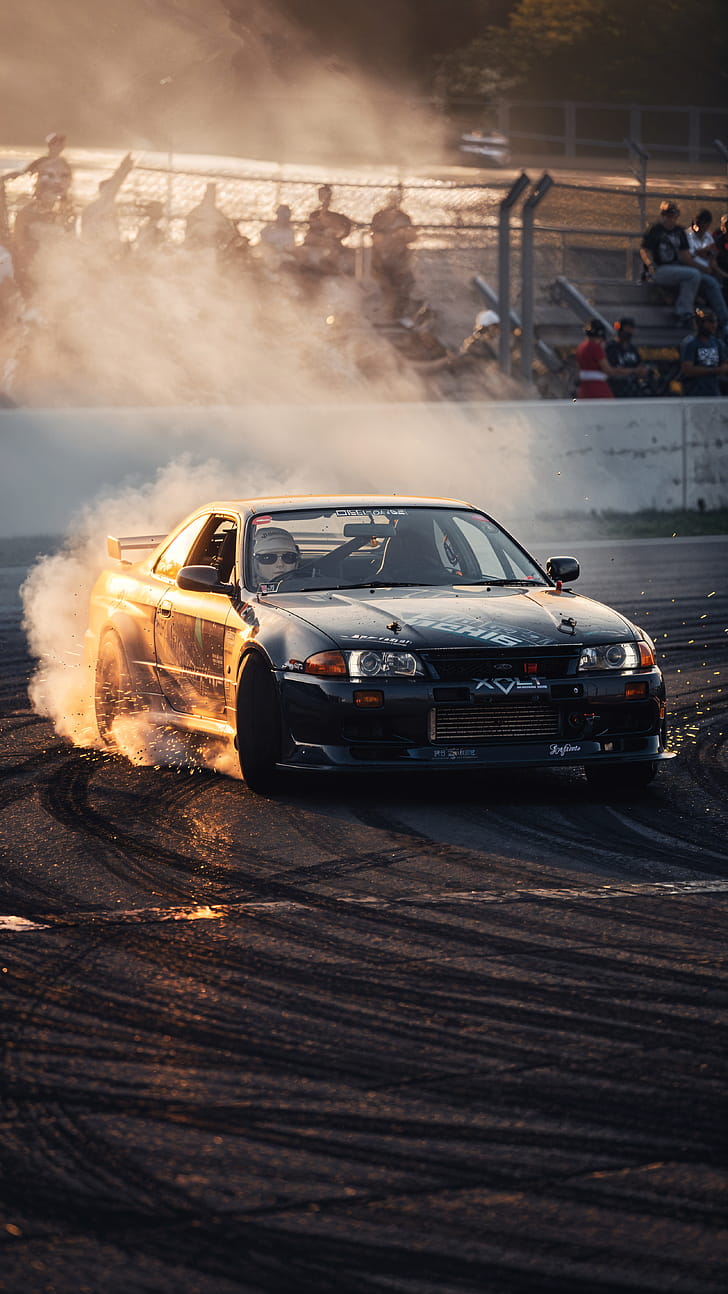 Vertical Drift: Sunset phone wallpaper