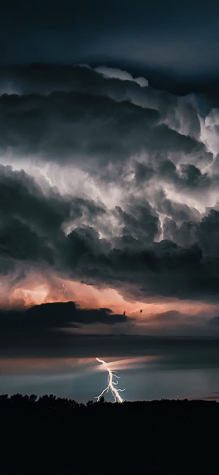 Thunder, Clouds phone wallpaper
