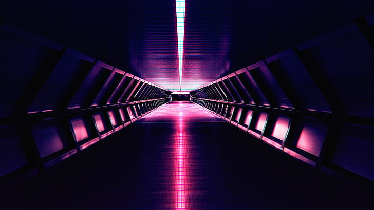 Synthwave Aesthetic Corridor , synthwave, retrowave, graphy, deviantart wallpaper