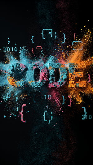 Code Burst | Neon Code Splash | Pixel Dust Code | Explosive Code  | iPhone Code Pop, Programming phone wallpaper
