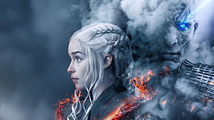 Game Of Thrones Season 8 Fan Poster, game-of-thrones-season-8, game-of-thrones, tv-shows, daenerys-targaryen, night-king, behance wallpaper