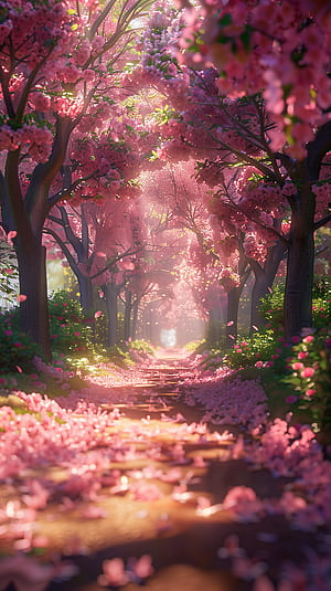 Spring Blossom Pathway, spring phone wallpaper