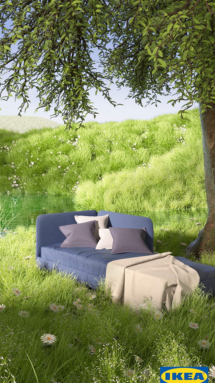 BLAKULLEN bed frame, Ikea phone wallpaper