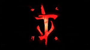 DOOM SLAYER MARK WITH HELL BACKGROUND wallpaper